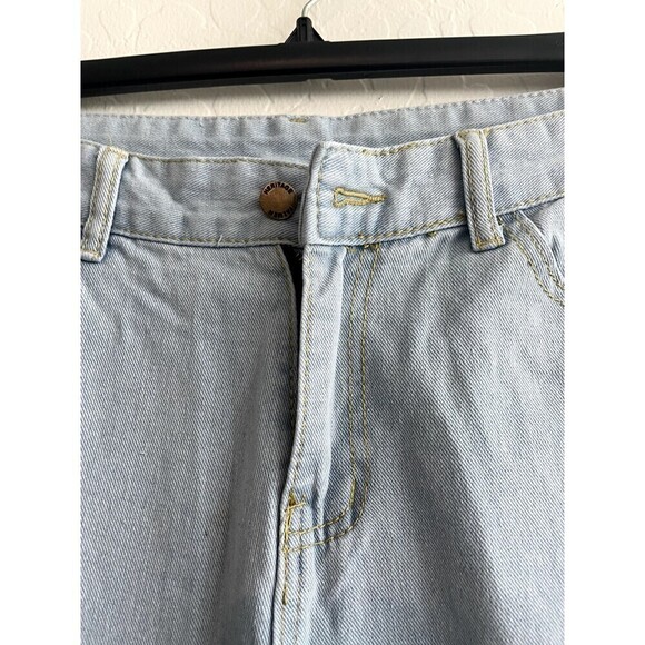 Palmer Heritage Distressed Hem High Rise Wide Leg Jeans Woman's Size 31 - Picture 13 of 16